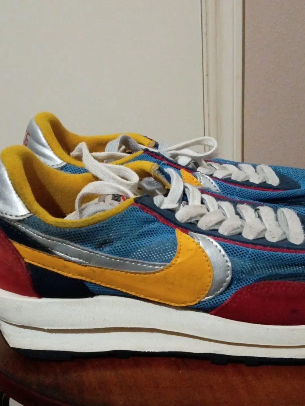 Nike Sacai LDWaffle Shoes Varsity Blue Red Men's 8.5 Running Sneakers BV0073-400